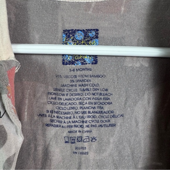 Kickee Pants Gray Elephant Patterned Footie Girls Size 3-6M - Picture 4 of 4